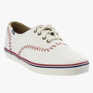 NWOT Keds & Toronto Blue Jays White Canvas Sneakers w/ Red Stitching (US 6.5)